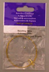 Schmuckdraht Collier, Draht, 0,40mm x 75cm, gold, nylonummantelt, Quetschperlen