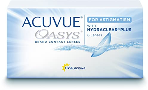 ACUVUE OASYS for Astigmatism Kontaktlinsen – 2-Wochen-Linsen für Tag und Nacht mit -1,75 dpt, Cyl -1,25, Ach 170 & BC 8.6 – UV Schutz, Austrocknungsschutz & Komfortables Tragegefühl – 6 Linsen