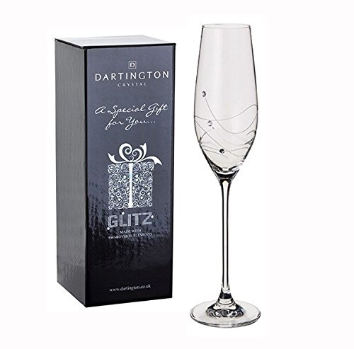 Dartington Personalised Glitz Champagne Glass with Crystals - Add Your Own Message