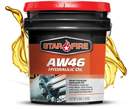 STARFIRE AW46 Hydraulic Oil – 5 Gallon Pail – Premium Anti-Wear Formula for Industrial and Mobile Equipment – Anti-Foam, Rust and Oxidation Protection – ISO 46 Hydraulic Fluid