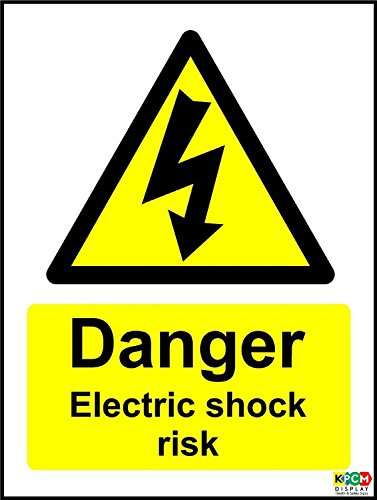 Danger Electric Shock Risk Safety Sign - 1.2mm Rigid plastic 200mm x 150mm