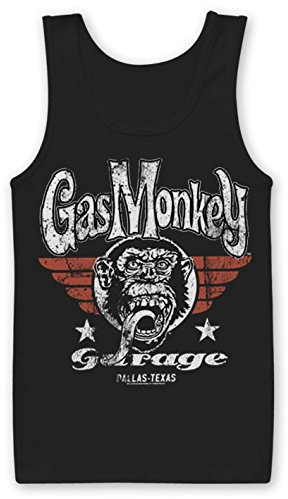 Officially Licensed Merchandise Gas Monkey Garage Wrench Label Tank Top Vest Black