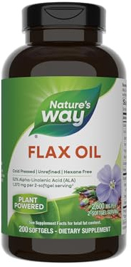 Nature's Way Flax Oil Max Strength‡, Supports Heart Health*, 200 Softgels