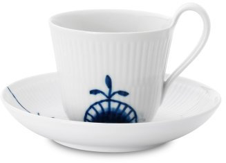 Blue Fluted Mega 240ml Cup and Saucer