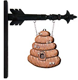 Hanging Bee Hive Decorative Plaque for Arrow Hanger