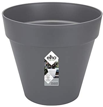 elho Loft Urban Rund 30 - Blumentopf für Außen - 100% recyceltem Plastik - Ø 28.5 x H 26.0 cm - Schwarz/Anthrazit