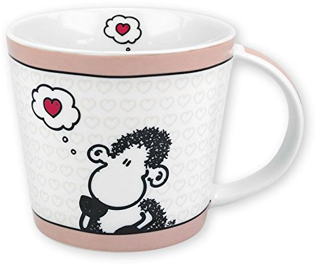 Sheepworld Tasse Damit Du weißt, dass ich immer an Dich denke | Kaffeetasse, Porzellan, 33 cl, Rosa | Geschenk Liebe, Valentinstag, Weihnachten | 42690