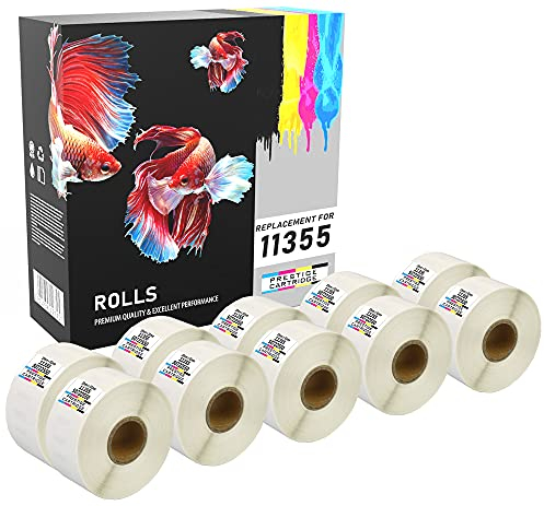 Prestige Cartridge 11355 Etiketten kompatibel zu Dymo LabelWriter 320/400/450/4XL, 19 mm x 51 mm, 10 Rollen, weiß