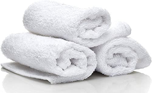 White Pack of 3 Terry Towelling Nappies 60x60cm - 100% Cotton Reusable Cloth Nappy Diaper – Cleaning Cloths – Flannel Face Cloth – Baby Wash Cloths Burp Cloths.