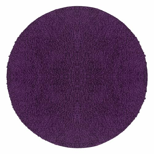 Carpetsale24 Shaggy Hochflor Teppich, 200 cm Rund, Lila, weich, flauschig, modern, einfarbig, Perfekt als zentrales Wohnaccessoire, für Wohnzimmer Schlafzimmer Flur