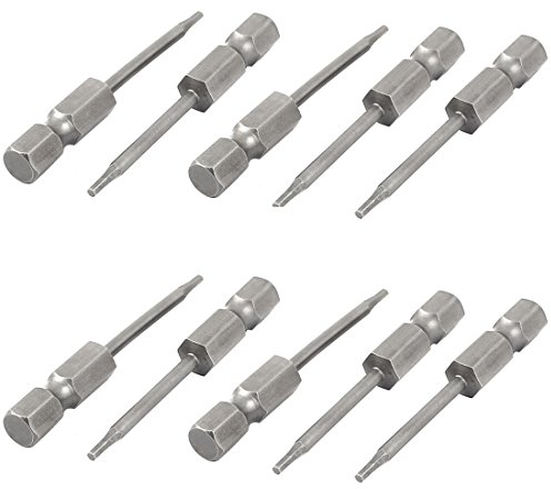 sourcing map Embouts de tournevis hexagonaux magnétiques de 1/4 à tige à changement rapide de 1,5 mm, longueur de 50 mm, 10 pièces