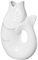 Gift Company 75885 Monsieur Carafon Vase à fleurs en forme de poisson en faïence Blanc Taille L