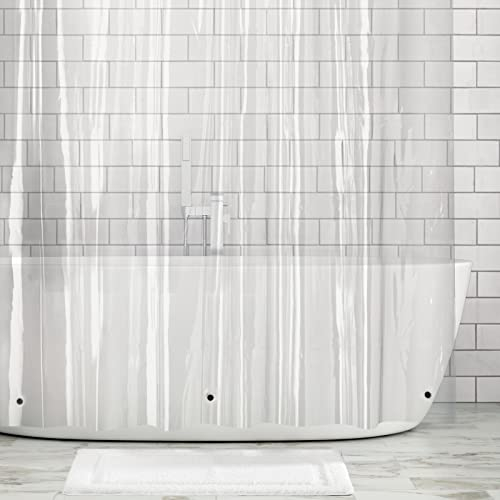 mDesign Vinyl Duschvorhangfutter (10-Gauge) Antibakteriell, 183 x 183 cm - Durchsichtig
