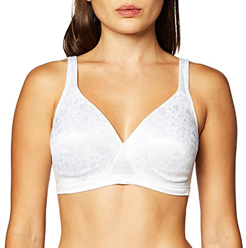 Playtex Women's Cross Your Heart Foam Lined Heart Jacquard Soft Cup Bra - White - 42D