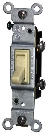 Leviton 15 Amp, 120 Volt, Toggle Co/Alr Single-Pole AC Quiet Switch, Residential Grade, Grounding, 2651-2I, Ivory