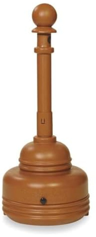 Eagle 1206BROWN High Density Polyethylene (HDPE) SafeSmoker Cigarette Receptacle, 5 quarts Capacity, 37.75 Height, 15.25 Diameter, Brown