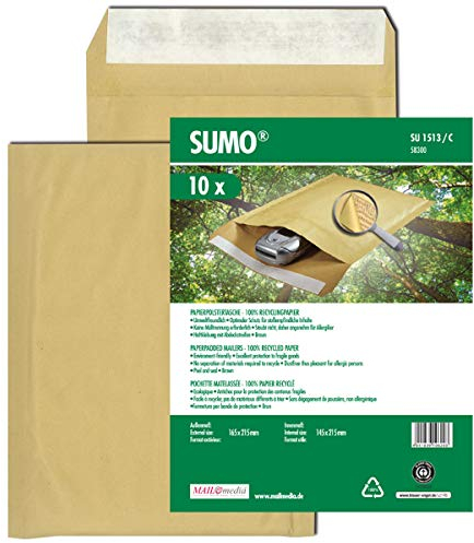 SUMO Papierpolstertaschen 165 x 215 mm haftklebend natron braun 90 g/m²
