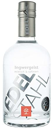 EDELSTAHL Ingwergeist 1x0,35L | 40% vol. Alk. | edler deutscher Ingwer Geist aus jungem frischem Thai-Ingwer | klare Ingwer Spirituose aus Deutschland | Ingwer Schnaps | Ingwer Shot