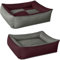 BedDog 2in1 Hundebett MAX Quattro, großes Hundekörbchen aus Cordura, waschbares Hundebett mit Rand, Hundesofa für drinnen, draußen, XXXL, Cherry-Rock, Bordeaux-grau