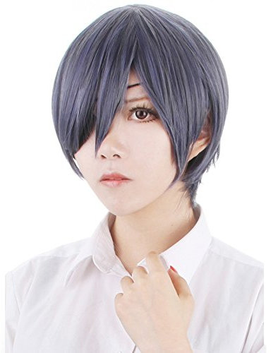 LanTing Cosplay Perücke Black Butler Ciel Gray Perücke Corta Styled Frauen Cosplay Party Fashion Anime Human Costume Full wigs Synthetic Haar Heat Resistant Fiber
