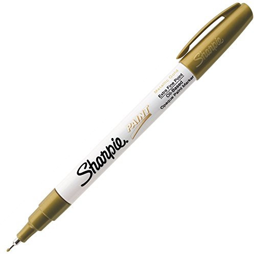Sharpie 35532 Oil-Based Paint Marker, Extra Fine Point, Gold, 1 Count - Great for Rock Painting