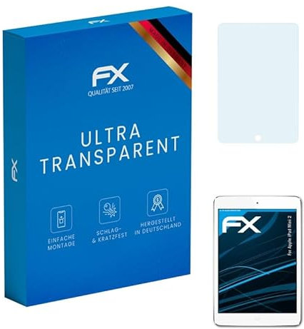 atFoliX Film Protection d'écran compatible avec Apple iPad Mini 2 Protecteur d'écran, ultra-clair FX Écran protecteur (2X)