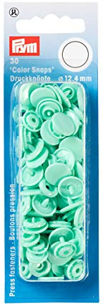 Prym 393119 Nähfrei Druckknopf Color Snaps rund 12,4 mm Mint, Kunststoff, 12.4 mm
