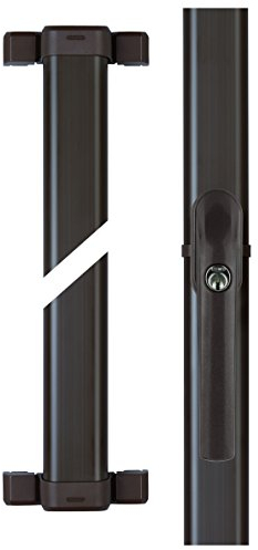 ABUS Fenster-Stangenschloss FOS550A AL0125 - Zusatzsicherung mit Druckzylinder und Alarmfunktion, gleichschließend - ABUS-Sicherheitslevel 10 - 07434 - Braun