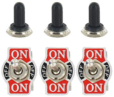 E Support™ 3 X Interrupteur Inverseur ¨¤ Bascule Levier en M¨¦tal ON/OFF/ON Momentan¨¦ 3 Terminal Pin SPDT Poids Lourd 20A 125V 15A 250V bouton casquette