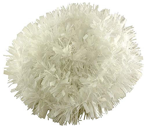 SHATCHI 1.8m/6ft White Luxury Deluxe Chunky Christmas Tinsel Garland Xmas Tree Decorations, one