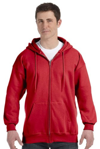 Hanes Men's Full Zip Ultimate Heavyweight Hoodie, Deep Red, XX-Large