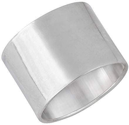 Silverly Frauen Männer 925 Sterling Silber Polierte Plain Einfach Glatte Dick Large Band Ring