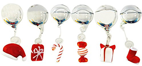 OMEM, Palla Galleggiante per Acquario, Pupazzo di Neve, Babbo Natale e Albero di Natale, Set di Decorazioni per Acquario (6 Pezzi)