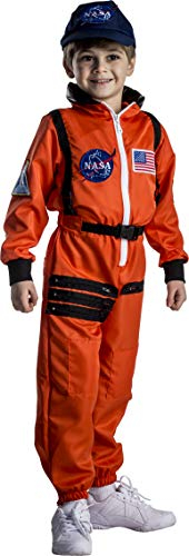 Dress Up America Astronaut Costume Kids – NASA Orange Spacesuit for Boys & Girls - Dress Up Costume for Role Play