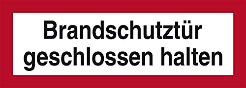 Aufkleber Brandschutztür geschlossen halten gemäß DIN 4066 Folie selbstklebend 105x297mm (Feuerschutztür, Brandschutz) praxisbewährt, wetterfest