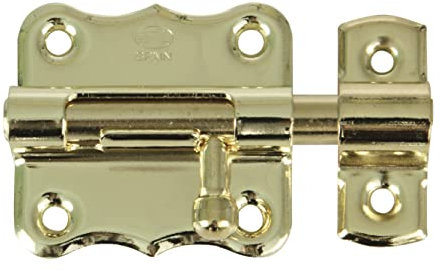 Amig - Pêne à mortaiser | 40 x 38 mm | Convient aux portes de passage en bois | Pêne à mortaiser pour salle de bain, chambre ou bureau | Pêne dormant | Acier plaqué laiton verni