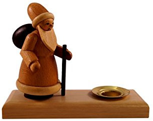 Rudolphs Schatzkiste Kerzenhalter Weihnachtsmann Natur HxBxT 8x10x3,5cm NEU Weihnachten Kerzenschmuck Tischschmuck Holzschmuck Holz Seiffen Erzgebirge Dekoration