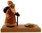 Rudolphs Schatzkiste Kerzenhalter Weihnachtsmann Natur HxBxT 8x10x3,5cm NEU Weihnachten Kerzenschmuck Tischschmuck Holzschmuck Holz Seiffen Erzgebirge Dekoration