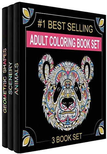 Creatively Calm Studios Erwachsene Färbung Bücher-Set - 3 Färbung Bücher für Erwachsene - 120 einzigartigen Tier-, Landschafts- u Mandala-Design.