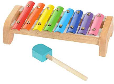 EverEarth Xylophon aus nachhaltigem Holz – Kindgerechtes Musikinstrument für frühe musikalische Förderung – Robustes Spielzeug mit unbedenklichen Wasserfarben – Holz-Xylophon - EE32602