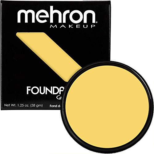 Mehron Make-up Foundation Greasepaint | Bühnen-, Gesichts- und Körperfarbe | Yellow (38 g)