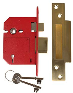 Union Locks Strongbolt 2200S BS 5-Lever Mortice Sash Lock 81mm - Brass Satin (Boxed)