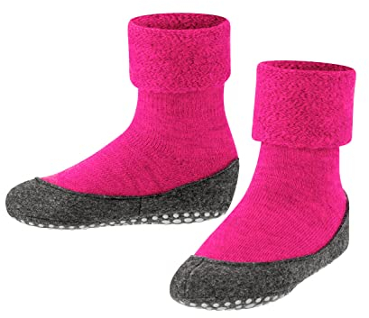 FALKE Cosyshoe K HP lana puños en la suela 1 par, Calcetines para casa Unisex niños, Rosa (Gloss 8550), 33-34