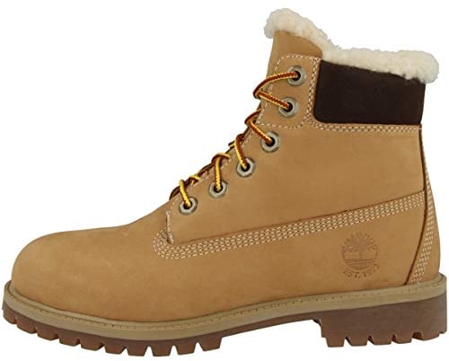 Timberland 6 in Premium Shearling Waterproof, Stivali Classici Unisex-Bambini, Giallo (Wheat Waterbuck 231), 39 EU