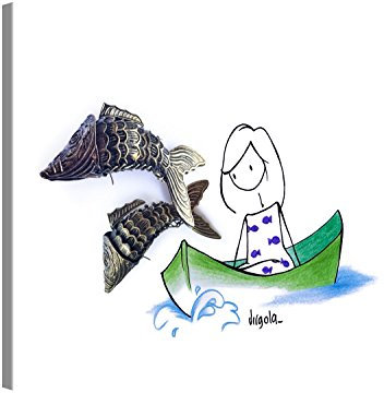 PICANOVA – Pisces 40x30cm – Premium Leinwanddruck – Kunstdruck Auf 2cm Holz-Keilrahmen Für Schlaf- Und Wohnzimmer Von Virgola Art