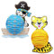com-four® 2X Laterne mit Buntem Tiger und Pirat Motiv - Papierlaterne für Sankt Martin und Halloween - Martinslaterne für Kinder
