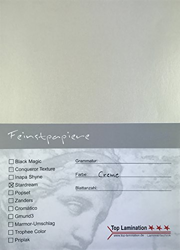 50 Blatt DIN A4 beidseitig creme irisierendes Papier bedruckbar 120g/m² super Qualität Metallic Papier
