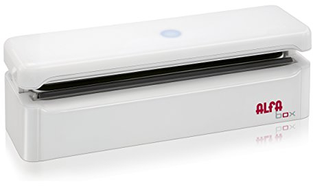Alfa A7983 Maquina De Envasado Al Vacio Box 7983, 31 Cm. 120W, 0,72 Bar, La Propia Tapa Acciona El Sist. Vacio Y Sellado, Set De 8 Bolsas. Blanco