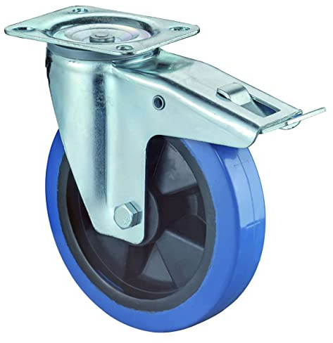 BS Rollen Lenkrolle mit Totalfeststeller (Apparaterolle Tragkraft: 300 kg, Durchmesser Rad: 160 mm, Rollenlager) L420.B61.160
