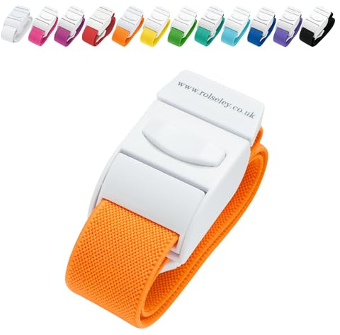 ROLSELEY Quality Medical Tourniquet with Quick Release Buckle and Latex Free Polyester Elastic Band for NHS Nurse, Midwife, A&E, Paramedic, Phlebotomist, Medical Student and Doctor (ORANGE)